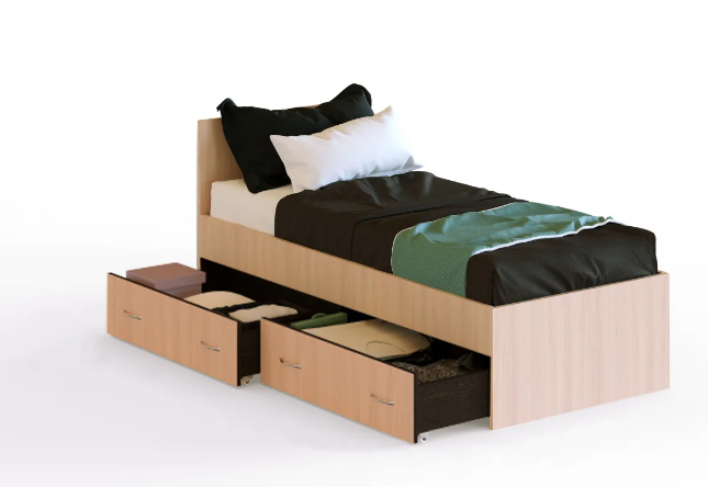 Односпальная кровать Милена с ящиками